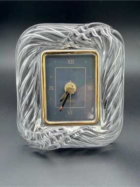 Vintage Mikasa Quartz Germany Crystal Glass Table Clock
